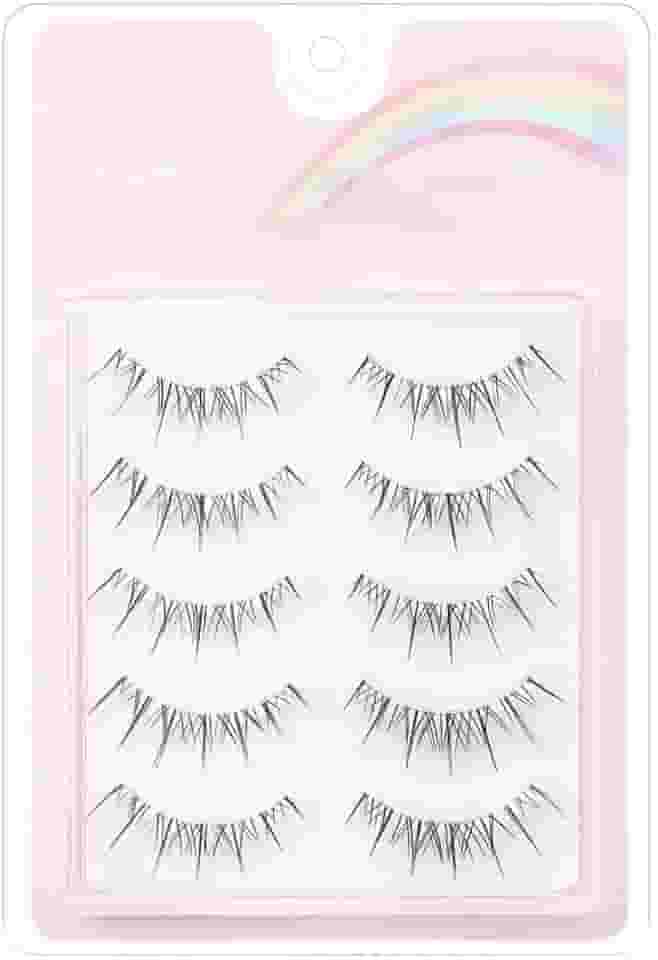 5 pares de cílios postiços, leves e reutilizáveis com um design de tira completa, fácil aplicação para iniciantes