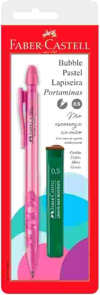 Lapiseira 0.5mm Bubble, Faber-Castell,SM/05BBRS, Rosa Pastel, 1 Unidade