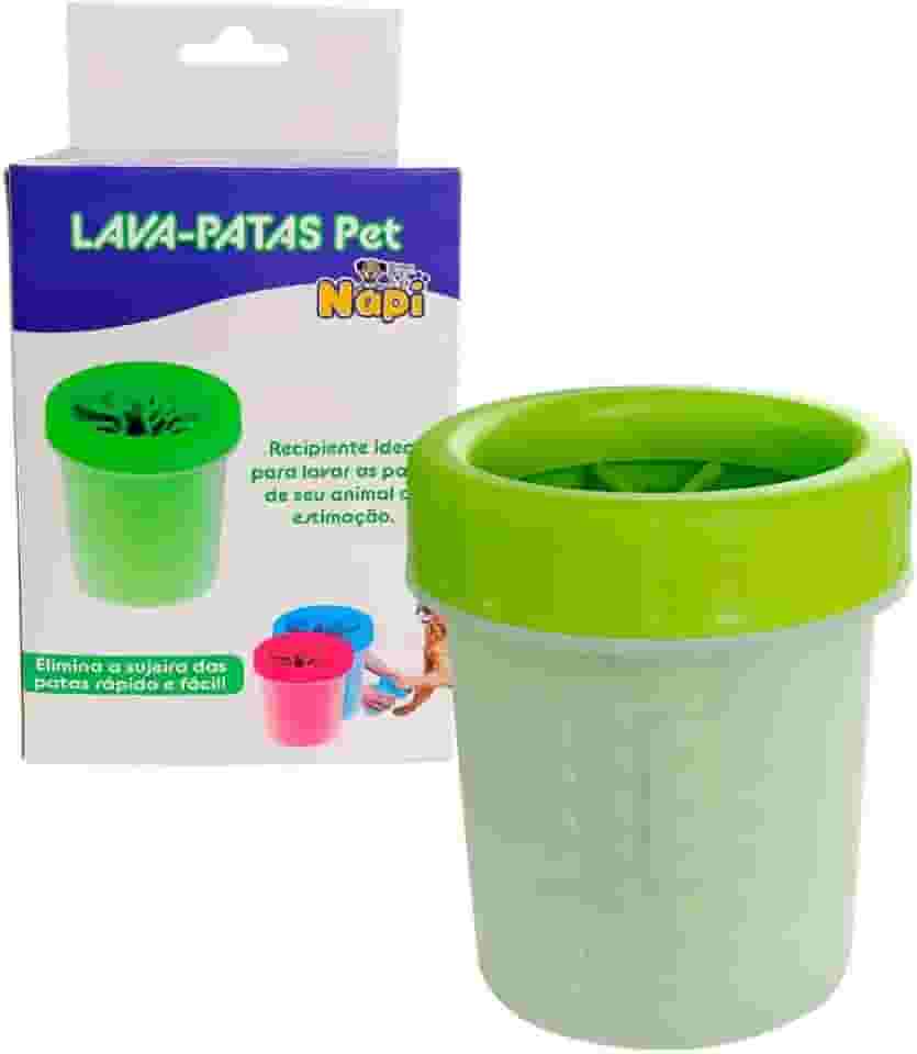 Copo Limpa Lava Patas Cachorro Cães Passeio Pet Limpa Patinhas - Médio (Verde - M)