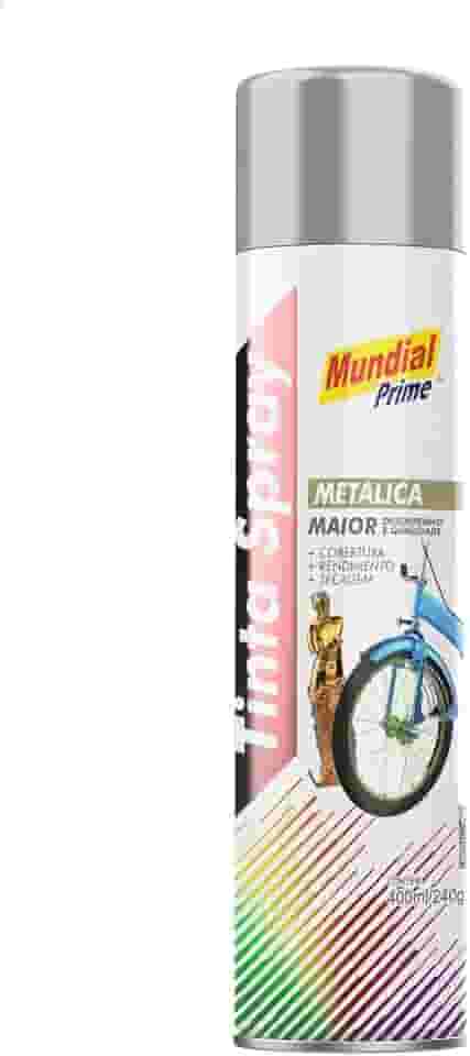 Tinta Spray Metalica 400ml, MUNDIAL PRIME, Prata, AE01000093