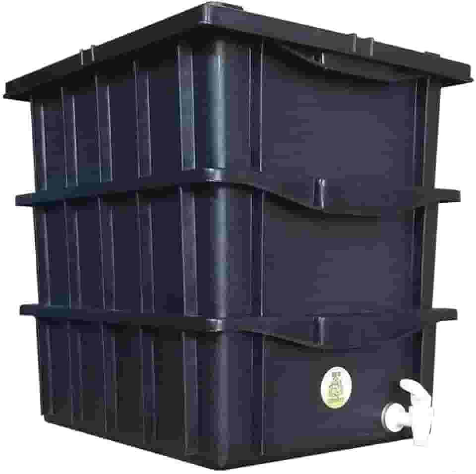 Composteira Doméstica 15 Litros Preta - Minhocas -