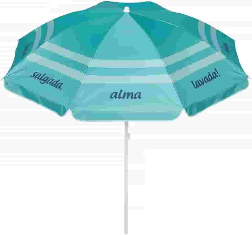 Guarda Sol 1,8m Aço Sombreiro Ipanema Turquesa Frase