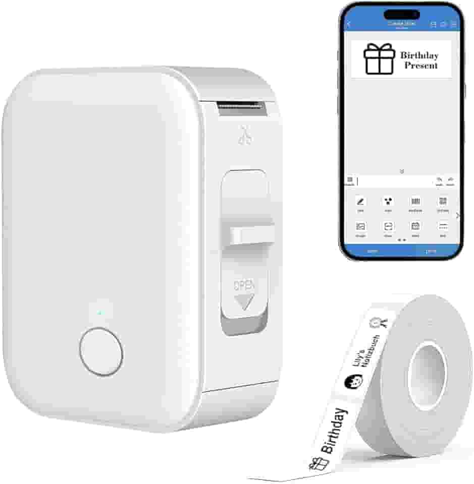 Mini Rotuladora de Etiquetas Adesivas Portátil Bluetooth – Impressora Térmica Sem Fio para Organização e Escritório