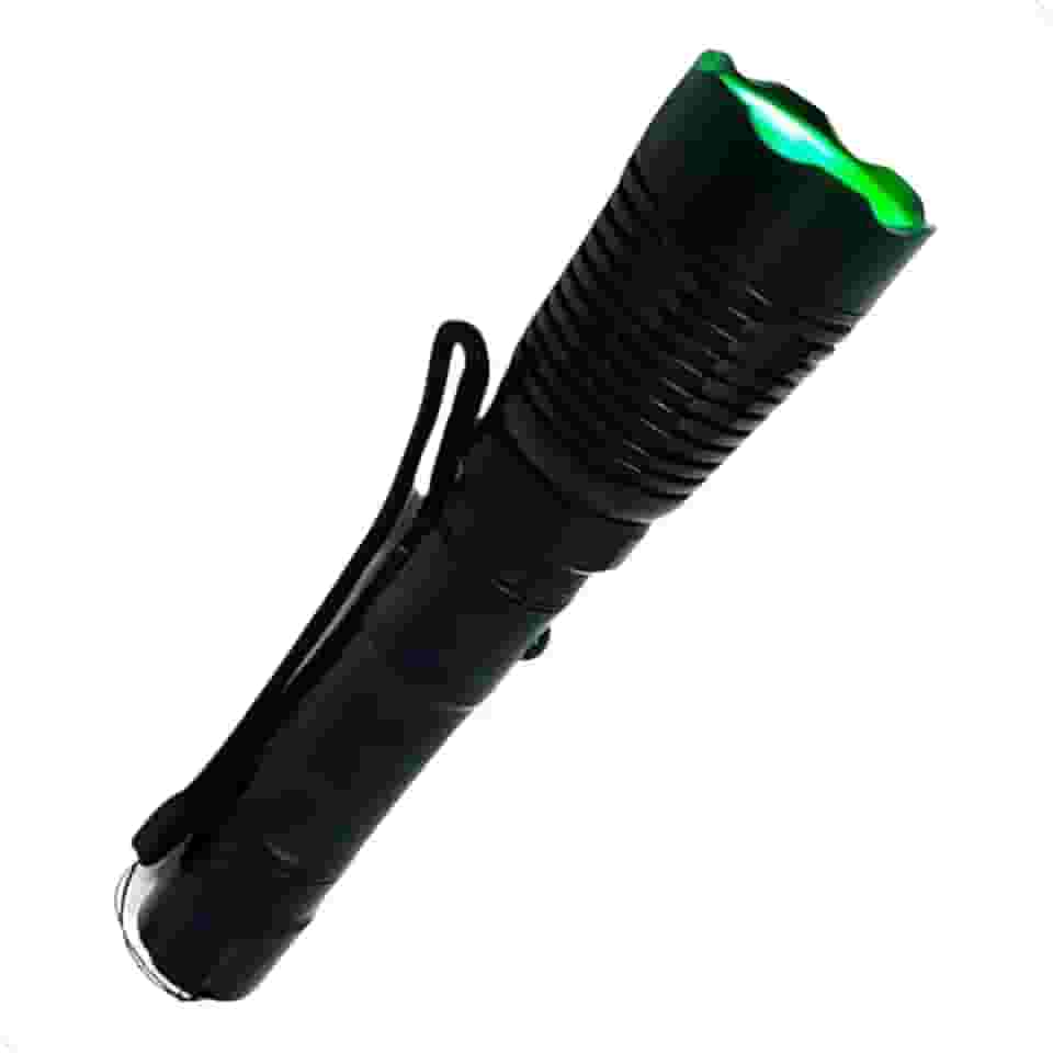 Lanterna Tática Led Luz Verde Caça Foco Redondo Com Suporte Cor da lanterna Preto Mundo Compras