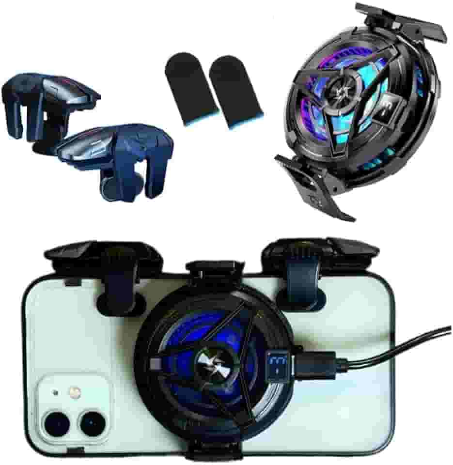 Kit Celular Gamer - Cooler Gamer Celular + Gatilho Duplo Pro + Luva Anti-Suor