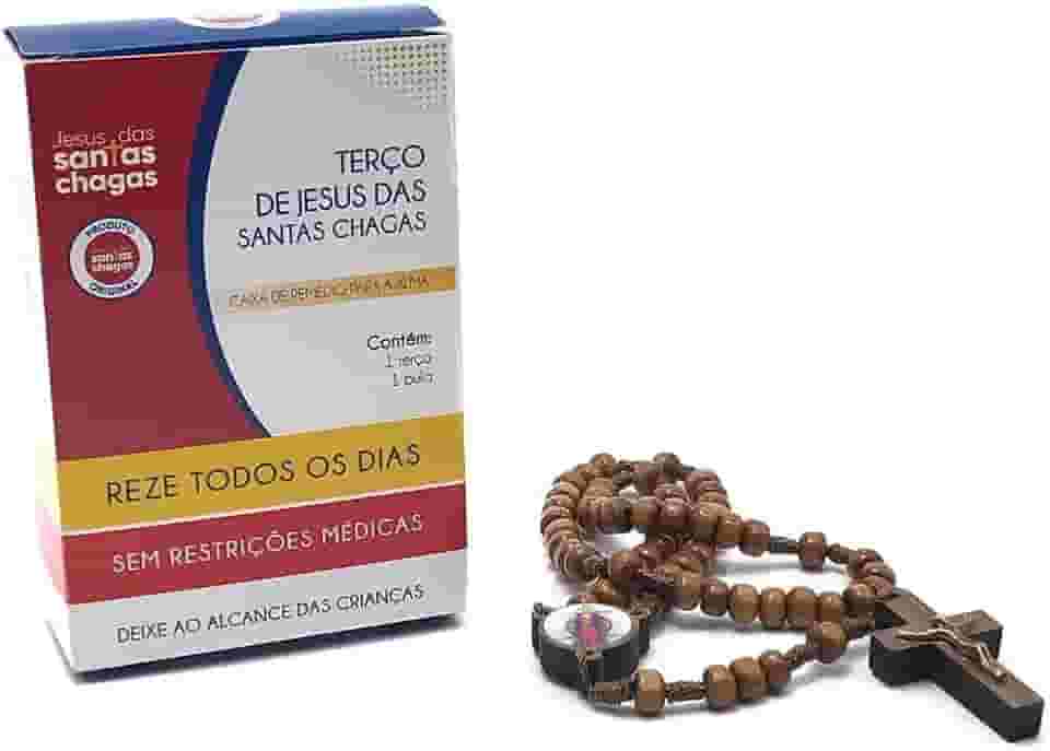 Caixinha de Remédio com Terço das Santas Chagas