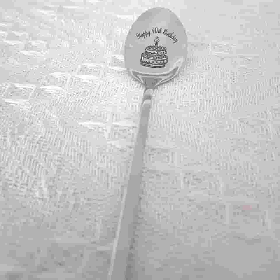 Colher de presente de feliz aniversário de 40 anos para mulheres e homens, presente de aniversário de 40 anos para tia irmão, presentes de aniversário de 40 anos, homens e mulheres, presente de