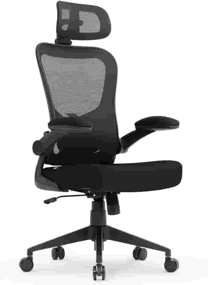 Cadeira de Escritório Ergonômica, DT3 Vita com apoio de cabeça 3D, Apoio Lombar Ajustável, Mesh Spandex ™ Respirável + Tecido Softex™ Espuma Injetada, Certificada NR-17, Cadeira Giratória (Black)