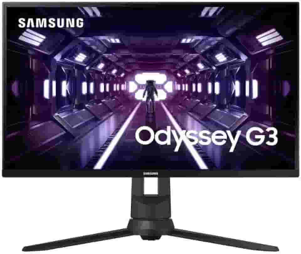 Monitor Gamer Samsung Odyssey 24", FHD, 144 Hz, 1ms, com ajuste de altura, HDMI, DP, VGA, Freesync, Preto, Série G3