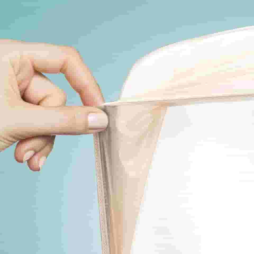 Senior Care Lençol Protetor Com Elástico Geriátrico Pne Pvc Siliconizado Casal 1 90 X 1 40M (Bege)