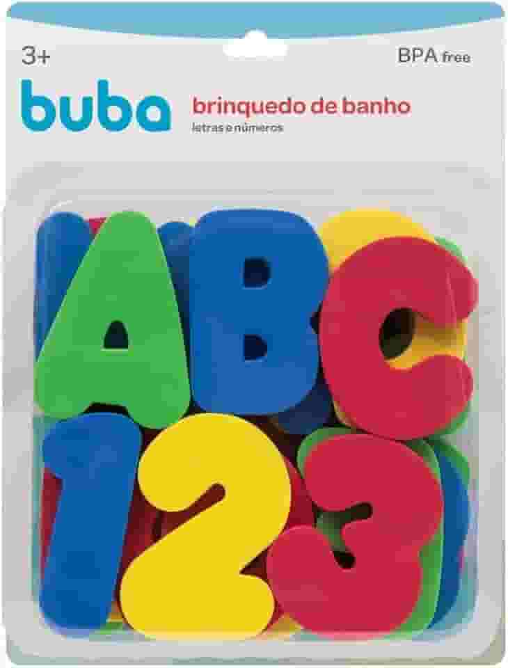 Brinquedo de Banho Letras e Números, Buba, Colorido