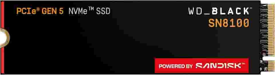 WD_BLACK Unidade de estado sólido interna SSD NVMe SN8100 de 2 TB - Gen 5 PCIe 5.0x4, M.2 2280, velocidades de leitura de até 14.900 MB/s, melhor para aplicativos de IA, jogos e edição de vídeo
