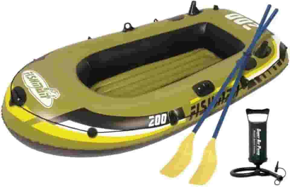Bote Inflável Fishman 200, Kit com Remos e Bomba de Ar