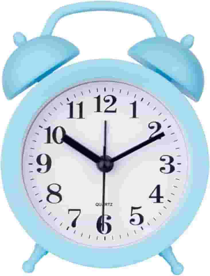 TXY Relógio despertador infantil com campainha dupla, clássico, bonito, operado por bateria, analógico, mini redondo de cabeceira, despertador, presente infantil para estudantes, decoração de casa