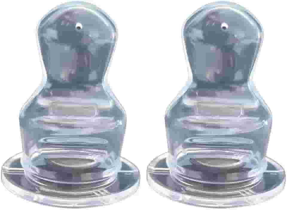 Bico de Mamadeira 100 % Silicone c /2 unidades, Anatômico - ( não serve na mamadeira boca larga) Marca SONNE. Transparente, Incolor.