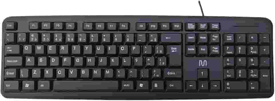 Teclado com Fio Slim Multi USB com Teclas Silenciosas, Design Compacto e Cabo de 1,5m – Preto TC065