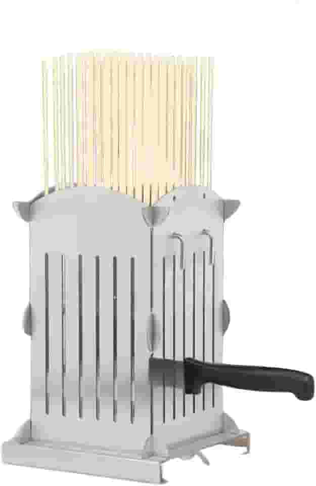 Caixa para fazer kebab de 49 furos com facas, máquina de espeto de carne de aço inoxidável, ferramenta de churrasco rápida para fazer espetos, fácil de desmontar, durável e lavável na lava-louças para