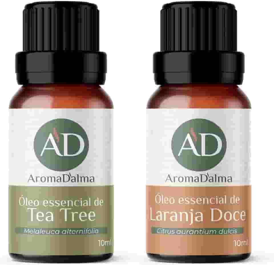 Kit Óleo Essencial Indispensáveis - A Laranja Doce Ajuda a Diminuir Tensão, Ansiedade e Insônia - Melaleuca É Revigorante e Revitalizante | 100% puros e naturais testados por Cromatografia - Aroma D’alma