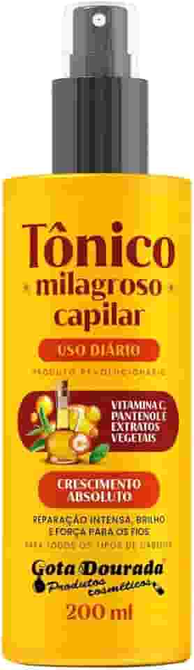 Tônico Capilar Milagroso 200ml Fortalecimento Raiz E Fios Tratamento Capilar - Gota Dourada