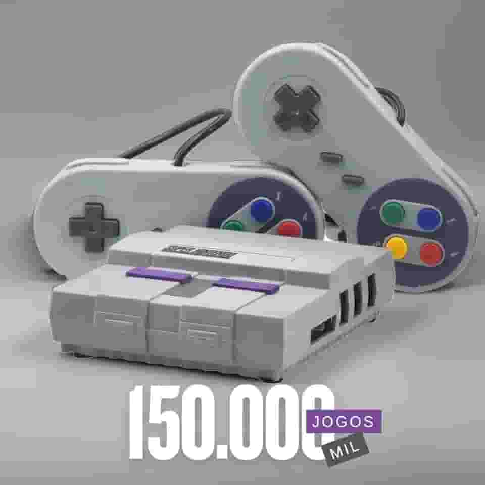 Mini Super Nintendo Game Retro 2 Controles e 150 Mil Jogos de diversos Consoles