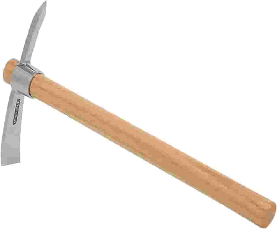 picareta multifuncional,Picareta para acampamento ao ar livre multifuncional Enxada para picareta de aço inoxidável para serviços peos com cabo de madeira