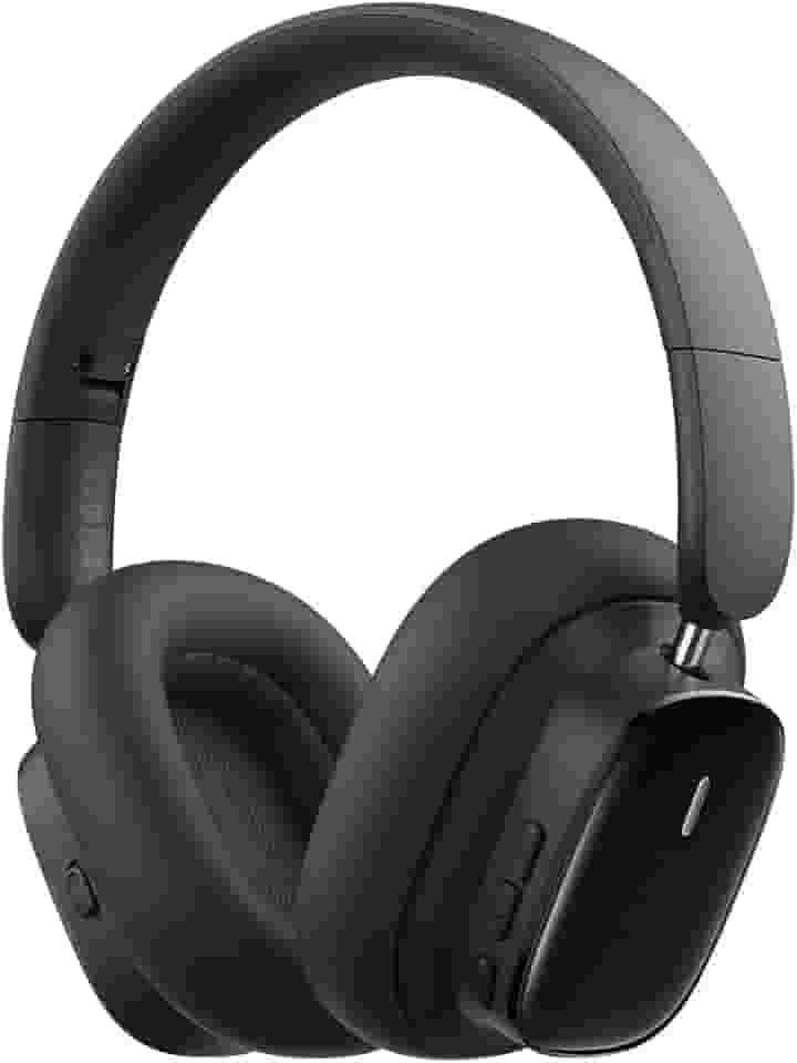 Baseus Bowie H1i ANC Headphone, Fone de Ouvido Bluetooth, Cancelamento de Ruído do ANC com Microfone, Certificação Hi-Res Audio, 100 Horas de Duração da Bateria (Preto)