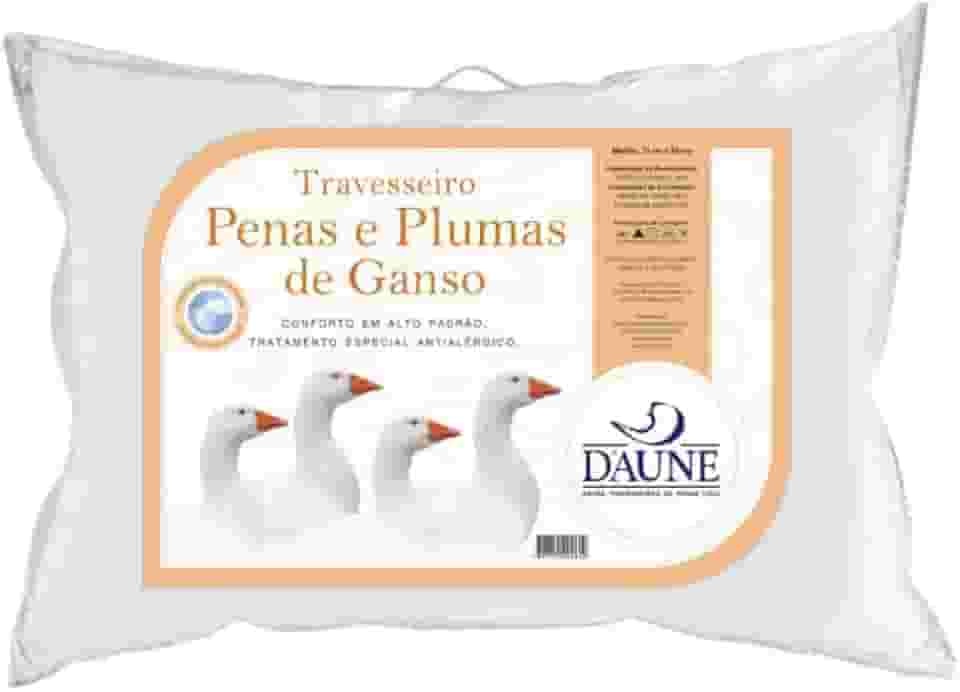 travesseiro 50 x 70 cm daune 20% plumas 80% penas de ganso