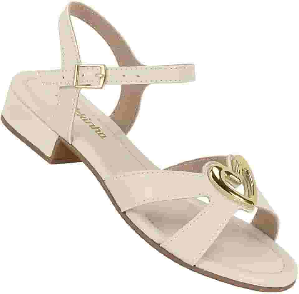 Sandália Infantil Menina Molekinha Saltinho Blocado Coração