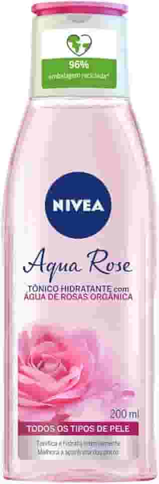 NIVEA Tônico Hidratante Aqua Rose 200ml - Cuidado Facial - Melhora a aparência dos poros, tonifica e finaliza a limpeza do rosto, além de hidratar intensamente com água de rosas orgânica