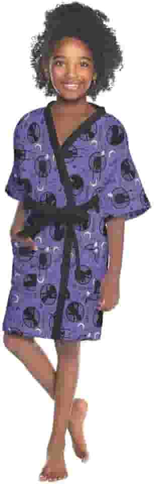 Roupão Aveludado Infantil Quimono Estampado Wandinha M Com 1 peça