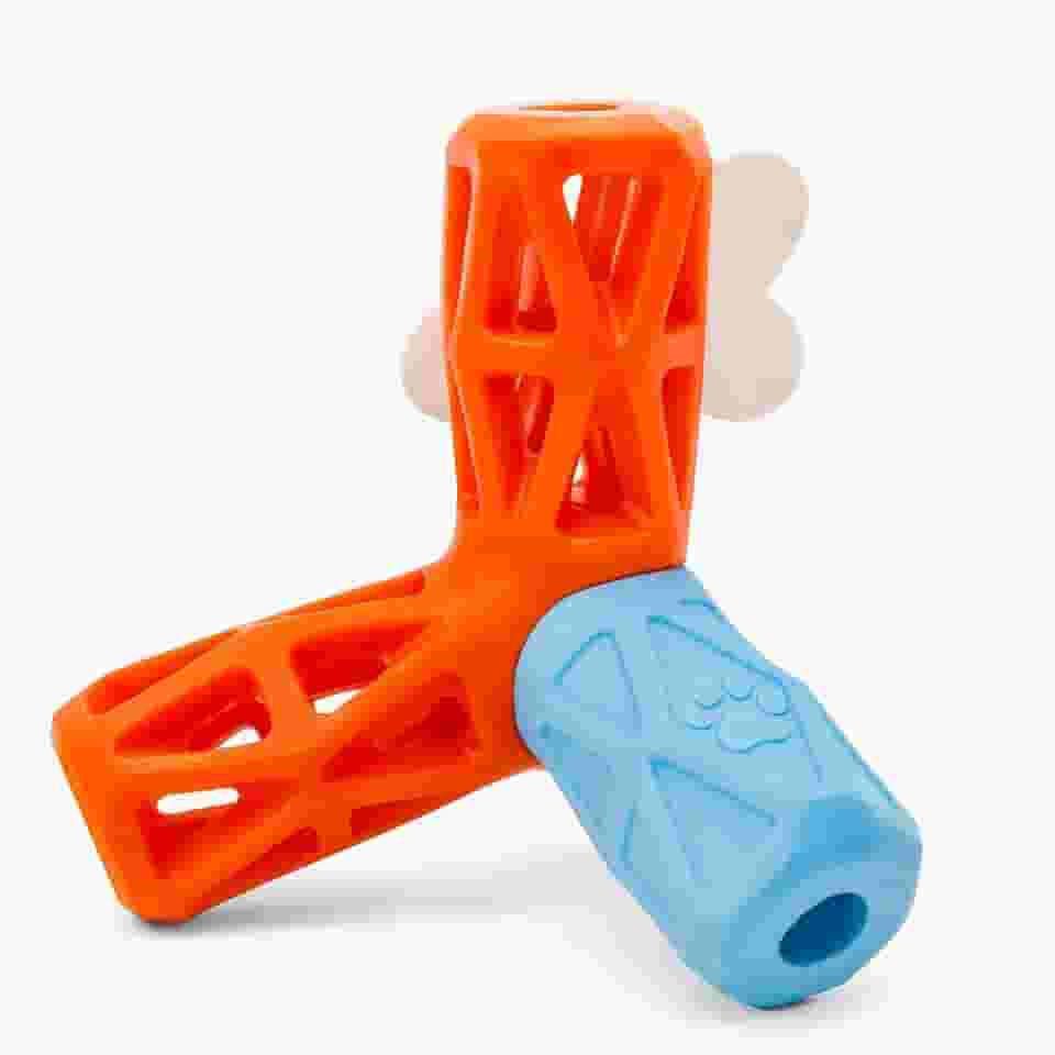 Brinquedo Mordedor Interativo para Pets, Cães, Gatos - Estimula, Distrai e Ajuda na Higiene | Antiestresse c/Espaço para Pastas ou Petiscos (Grande)