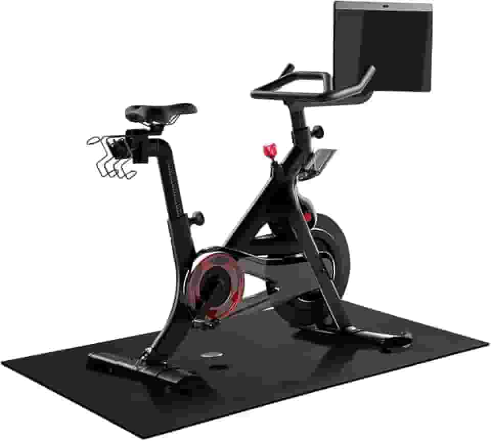 tapete de bicicleta pelotão | 6 mm de espessura, tapete de bicicleta ergométrica de 36 "x 72"/tapete de esteira para pisos de madeira ou carpete, tapete de equipamento de exercício a