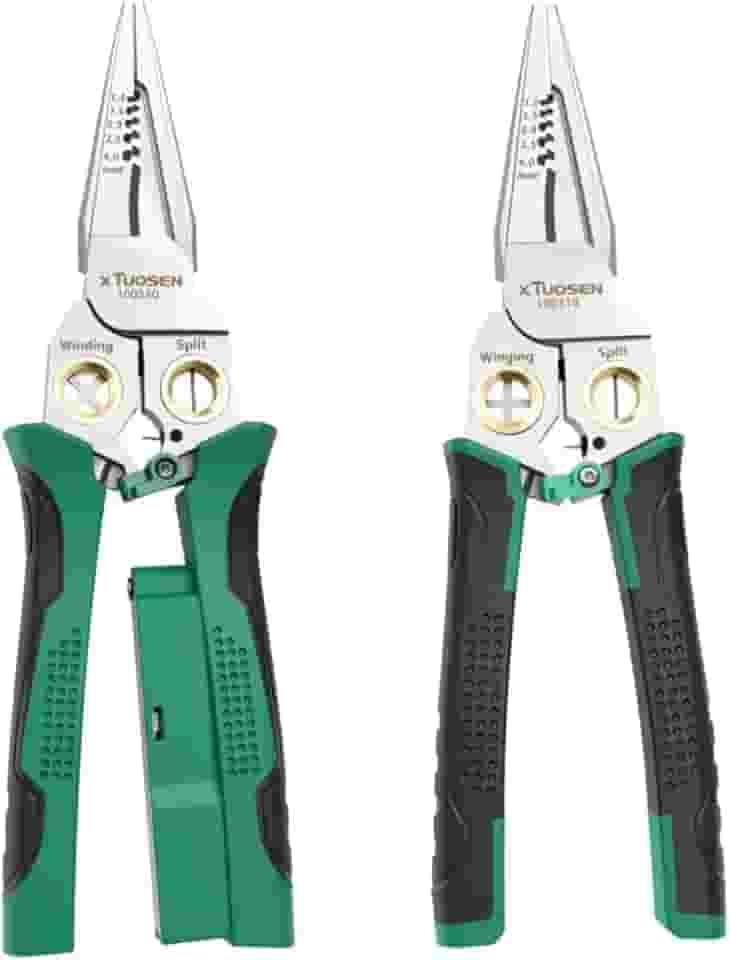 Alicate Decapador Profissional 8 em 1 com Detector de Voltagem - Testador de Fase 12-250V CA/CC, Alarme Duplo, Ferramenta para Eletricista, HVAC e Automotivo - Corte, Crimpagem e Descascamento de Fios