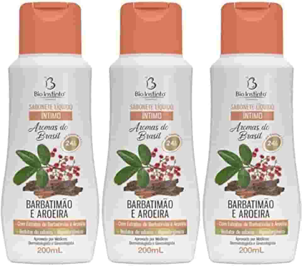 Kit 3 Sabonete Líquido Íntimo Barbatimão E Aroeira 200Ml