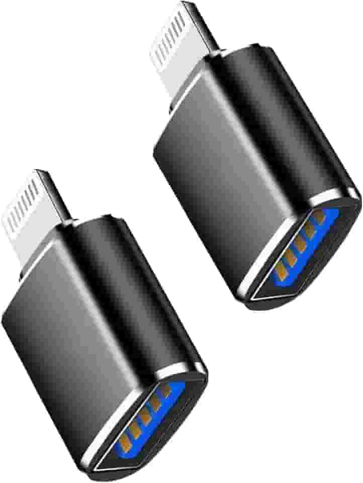 (Certificado Apple MFi) Lightning macho para cabo USB 3.0 fêmea OTG, pacote com 2 adaptadores de câmera USB portáteis OTG cabo de sincronização de dados para iPhone 13/12/11/Xr/X/XS/8/7/leitor de