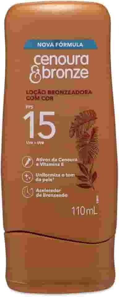 Loção Bronzeadora com Cor FPS 15 Cenoura & Bronze 110ml