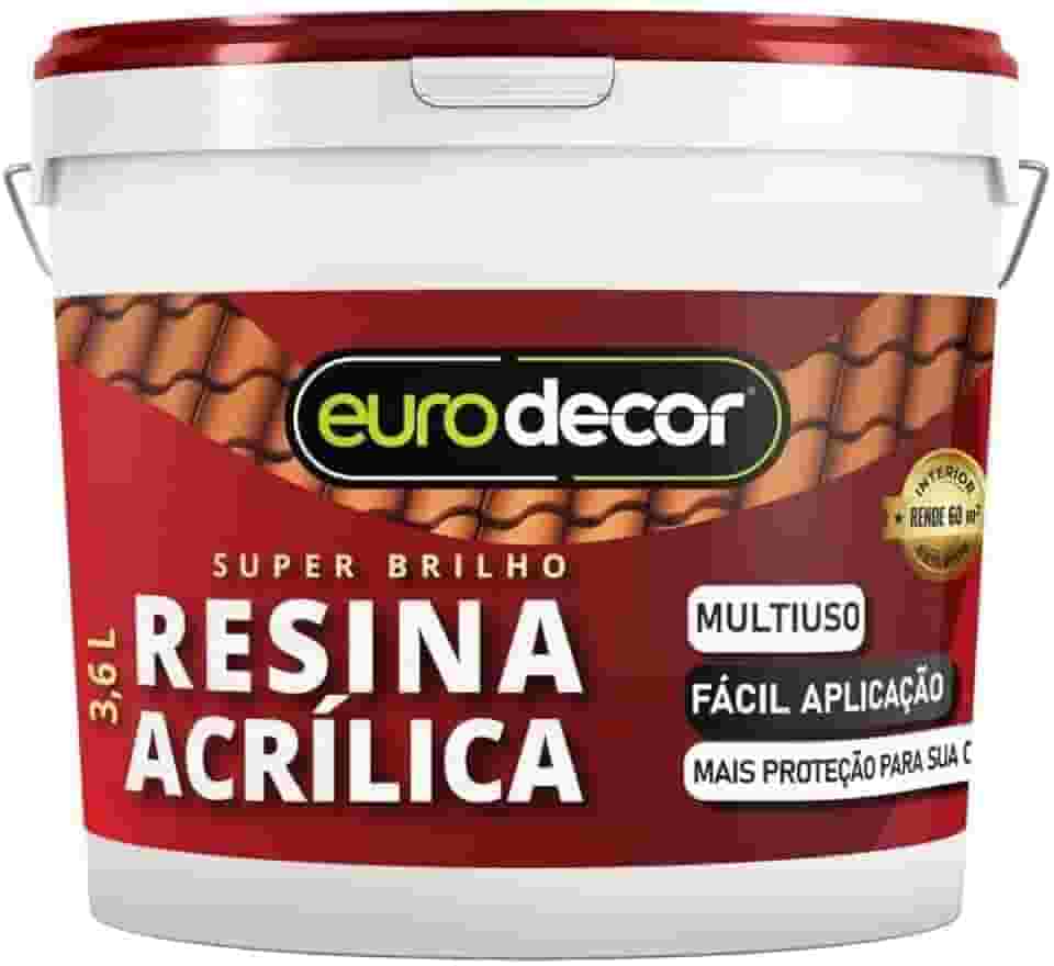 Resina Acrílica Incolor 1L Base Água Incolor Euro decor Premium