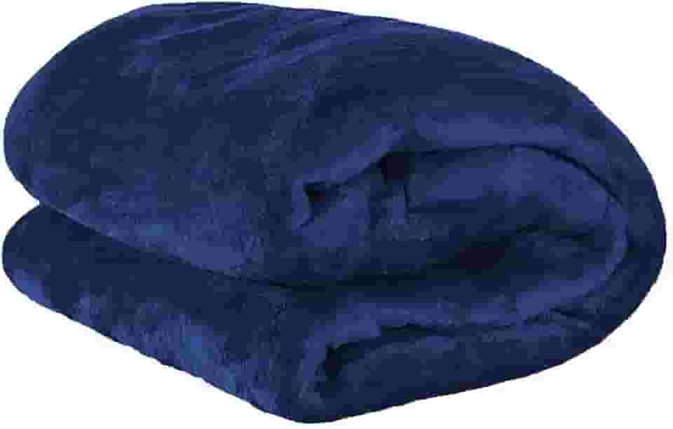 Cobertor Queen Manta Microfibra Fleece 01 Peça (Toque Aveludado) - Marinho