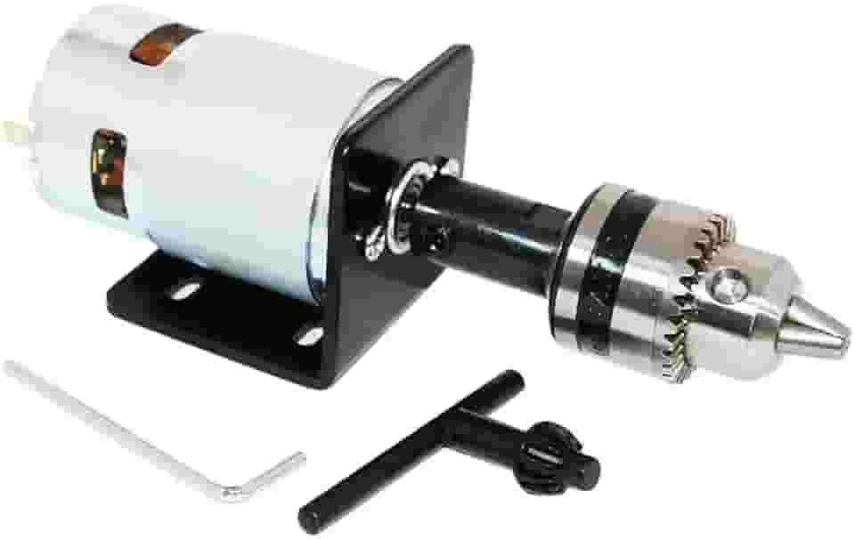 Mini motor elétrico 775 DC 12V/24V com mandril de broca B10 e suporte de montagem no assento, mini serra de mesa para corte/polimento