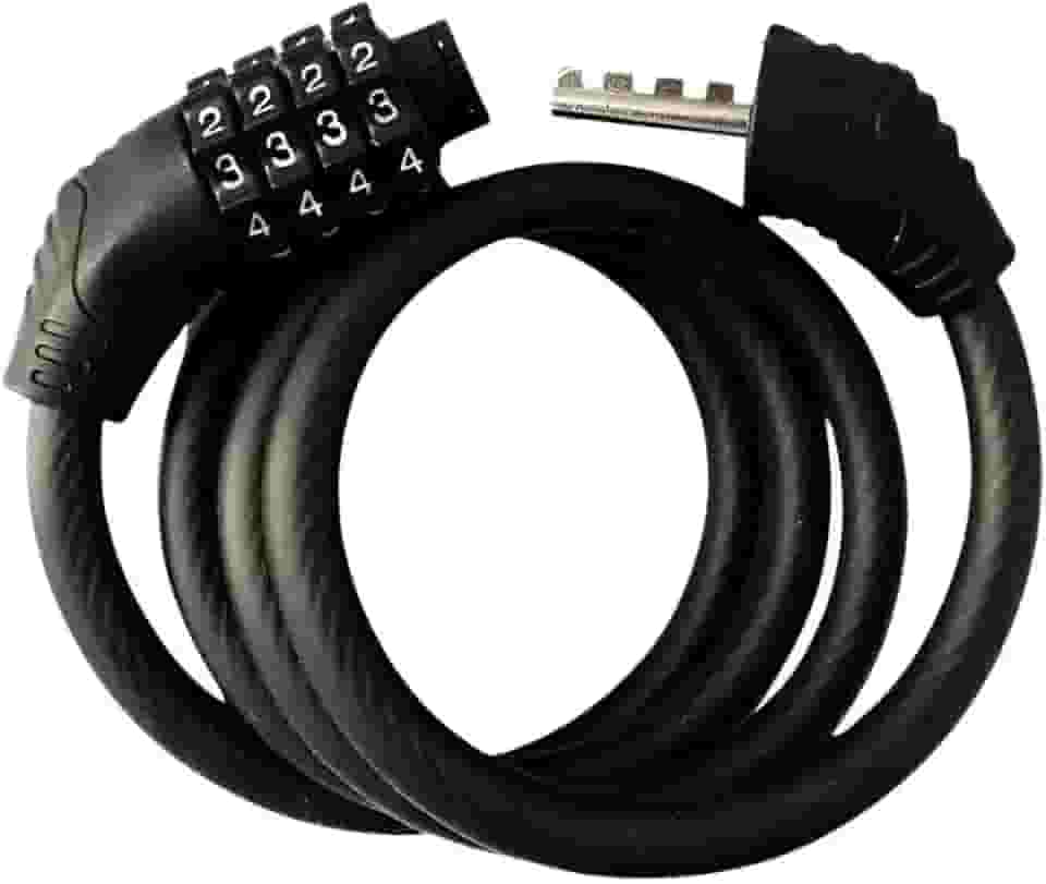 Cadeado Bike Trava para Bicicleta Com Senha Numérica 4 Dígitos Segredo Segurança Cabo De Aço Reforçado 1 Metro Proteção Anti Furto Moto Capacete