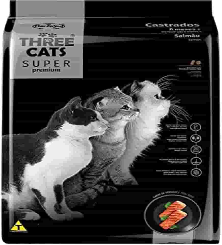 Ração Three Cats Super Premium Castrado Salmão 3kg