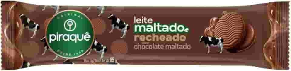 Biscoito Leite Maltado Recheio Chocolate Maltado Piraquê Pacote 85g