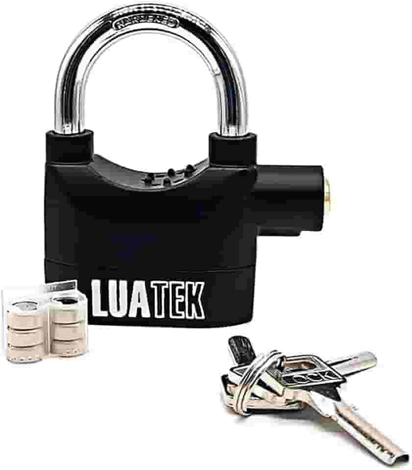 Cadeado com Alarme Sonoro Anti-furto Reforçado Trava Segurança 110db para Bicicleta, moto e casa, modelo na cor Preto