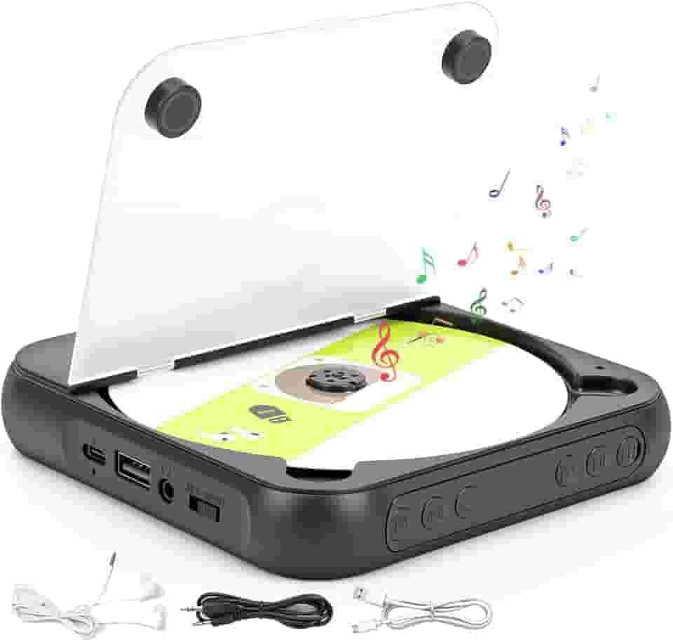 Mini CD Player, DVD Player, Carregamento USB, 2000mAh, Conexão Sem Fio Suportada, CD Player Portatil, DVD Player, Leitor de CD E DVD Externo, Leitor de CD/DVD