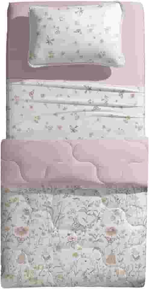 Edredom Mundo Kids Malha antim - Jardim Mágico - Solteiro