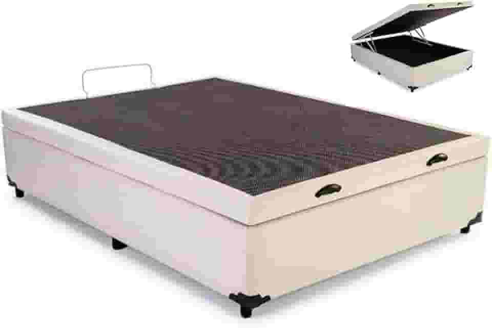 Cama Box Baú Casal Sintético Corino Blindado (Bege)