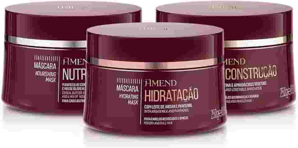 Kit Cronogama Capilar Amend 3 Máscaras Reconstrução + Hidratação + Nutrição 250g