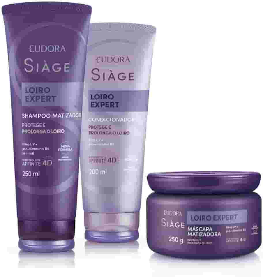 Eudora Kit Siàge Loiro Expert: Shampoo 250ml + Máscara 250g + Condicionador 200ml
