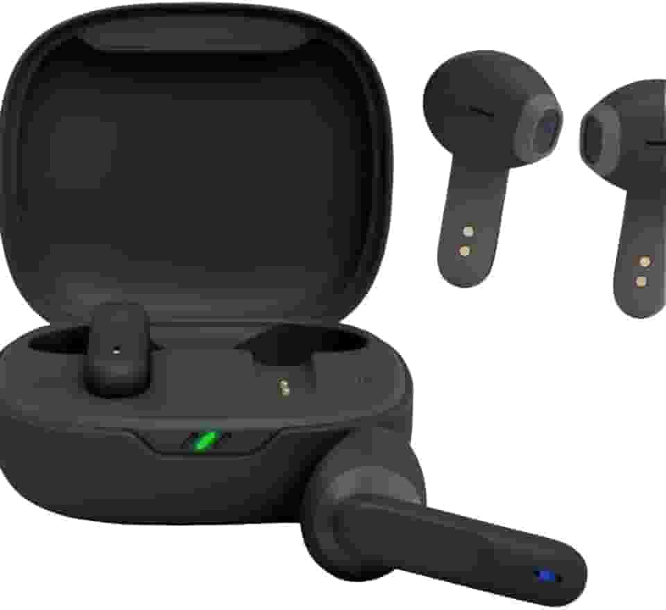 Fone Bluetooth Wave 300 TWS Sem Fio | Som Potente e Graves Profundos | Toque Sensível | Chamadas Estéreo | Design Ergonômico | Bateria até 26h | Estojo de Carregamento Rápido