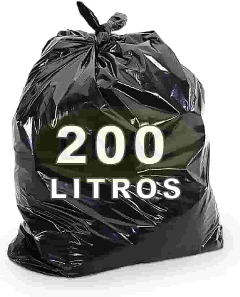 Saco De Lixo Preto 200 Litros 90x110cm 4 Micras Com 100un